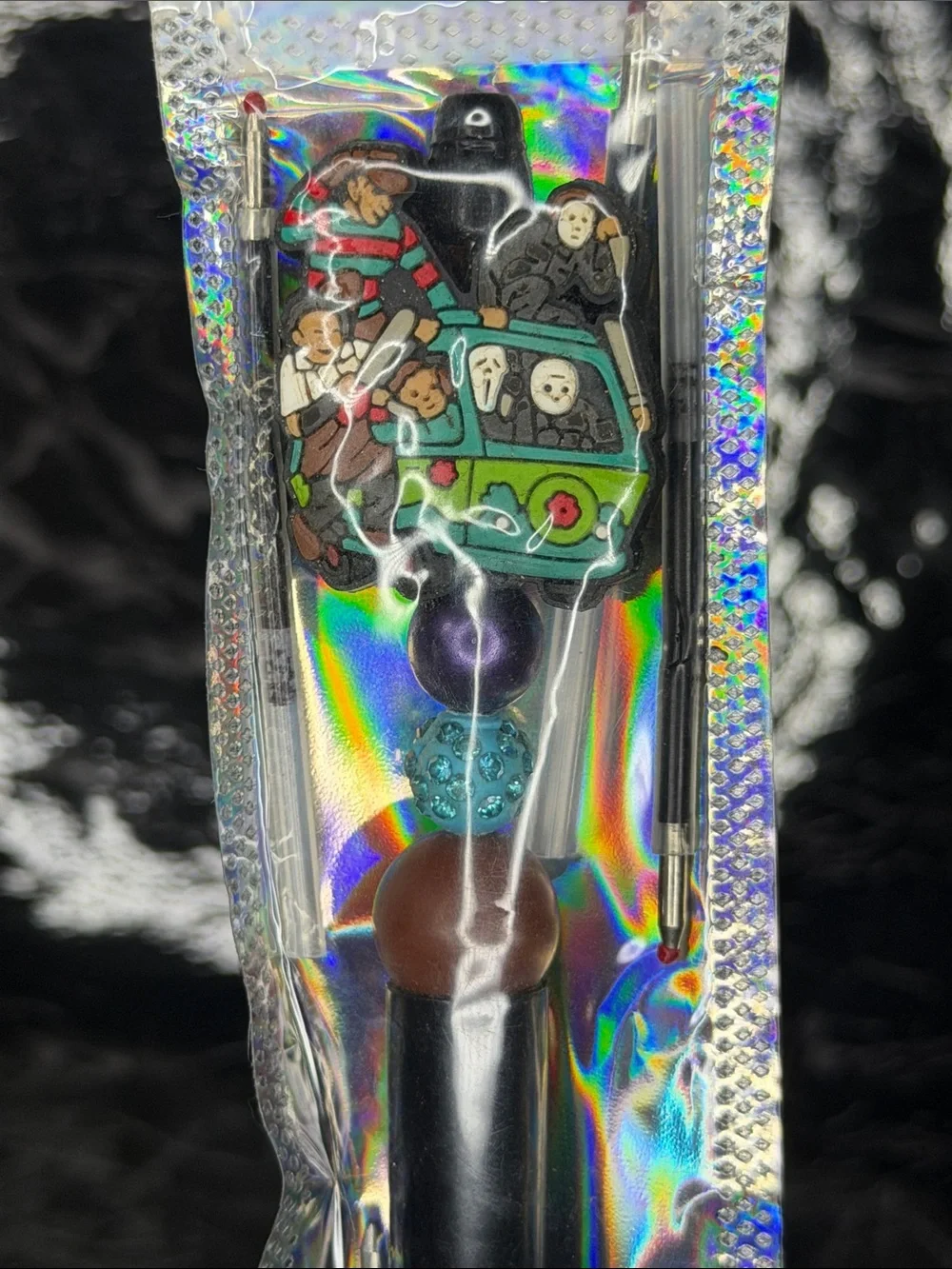 Horror guys in Scooby-Doh Van Focal Bead Pen Black and blue ink